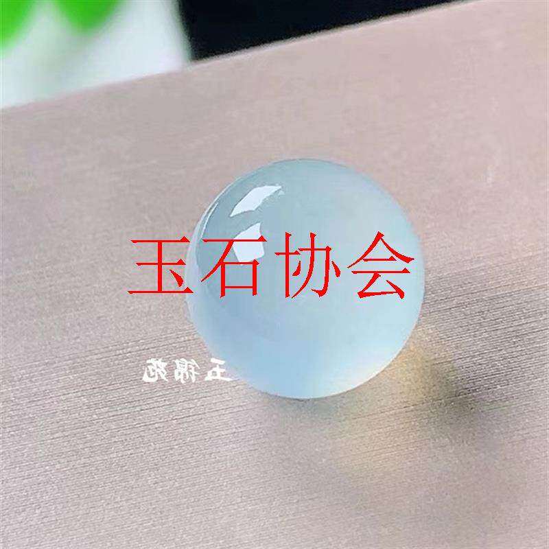 缅甸翡翠色吊坠白月光冰种单圆珠手链玉手串配珠男女款单颗锁骨坠