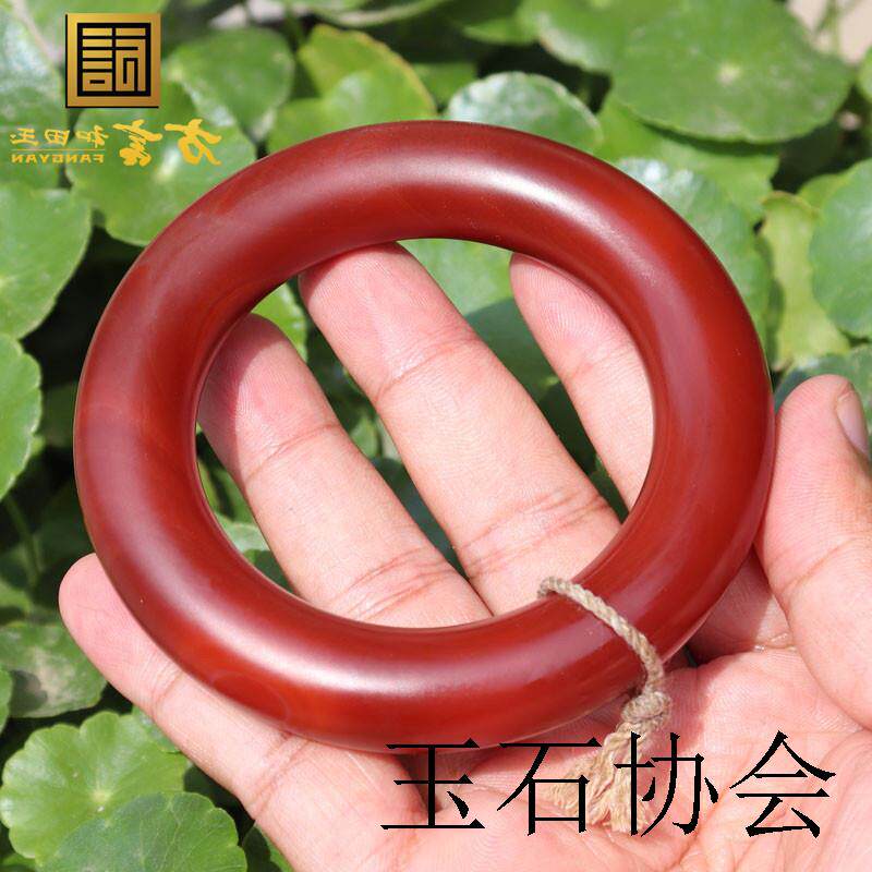 红玛瑙圆条厚重简约精品岁月痕迹民族风亚光至手镯女百搭