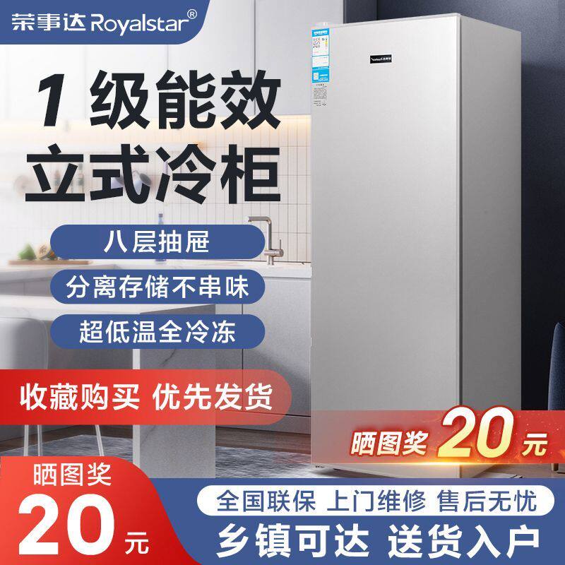 荣事达立式冰柜家用小型抽屉式全冷冻节能冷柜急冻迷你小单门冰箱