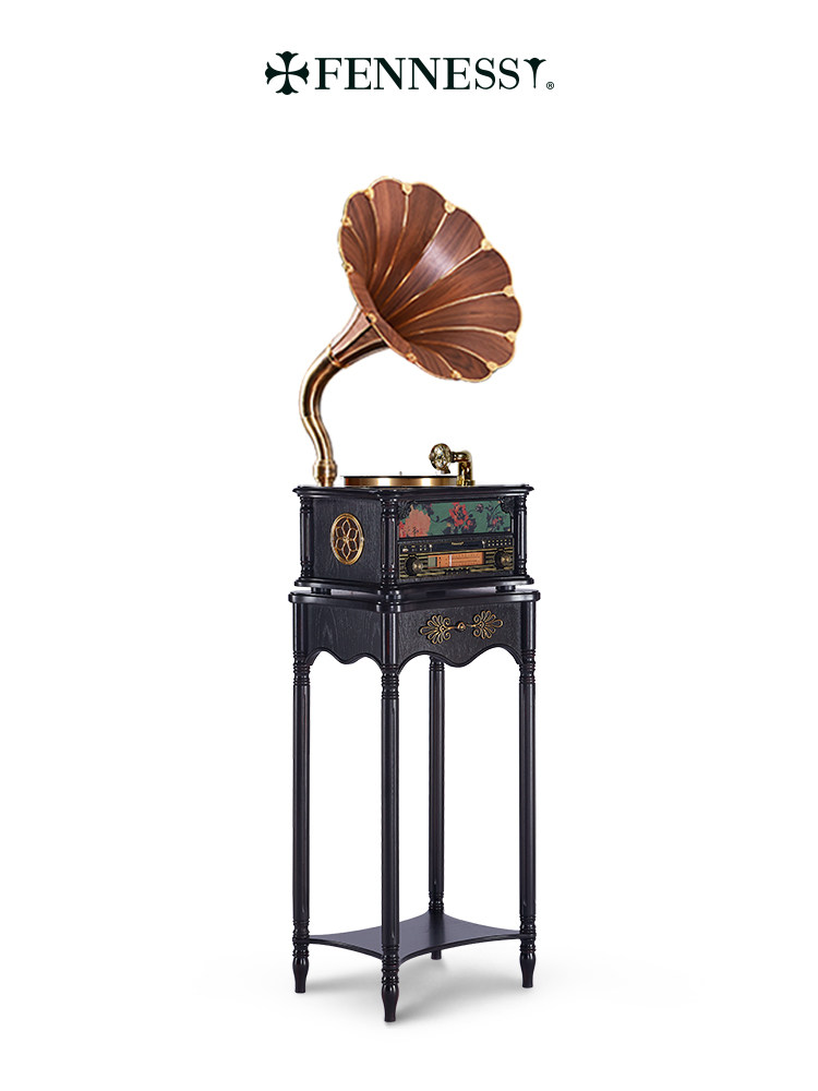 Vannis 1877-35H Solid Wood Cheongsam Creative Audio Vintage Radio Retro Gramophone Vinyl Record Machine
