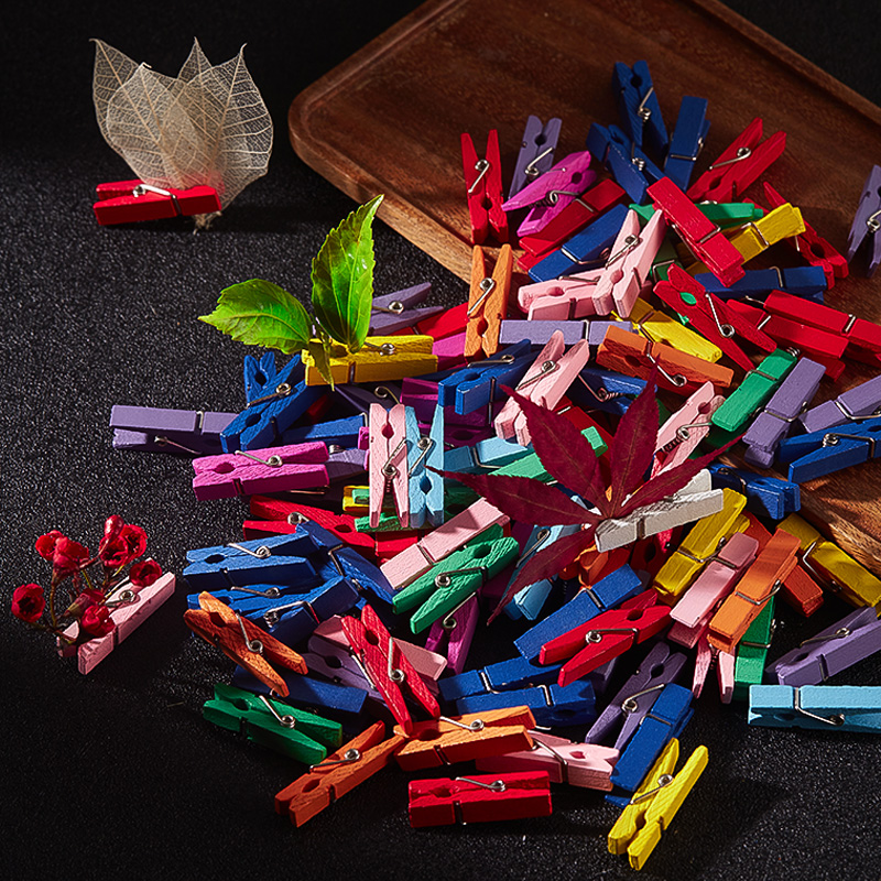 酒吧灵魂创意个性七色鸡尾酒装饰物装饰夹小夹子照片夹木夹收纳夹