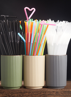 酒吧灵魂食品级塑料黑色鸡尾酒饮料咖啡奶茶专用吸管艺术彩色造型