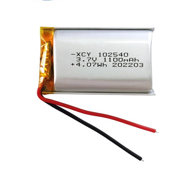 3.7V聚合物锂电池102540-1100mAh夜钓头灯美容仪振动棒电池