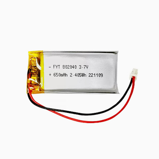 650mAh毫安聚合物锂电池 3.7V KC认证美容按摩器 802040 大容量