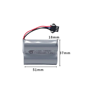 4p插头电池组 大容量7.4v 18500泓迪1100mah电动玩具锂电池sm