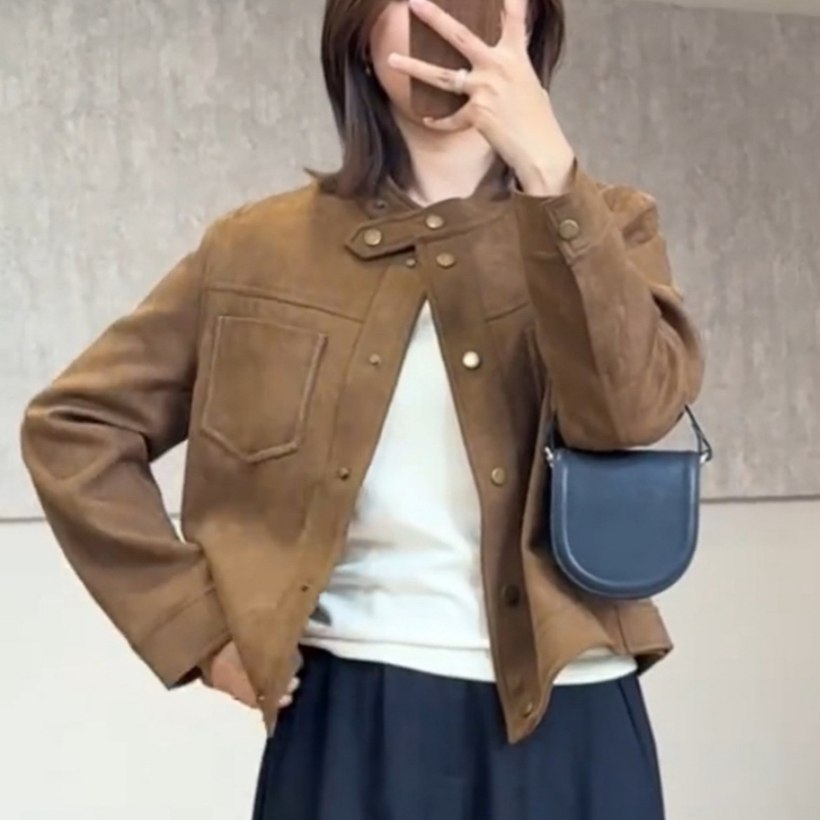 正版爆款高级感立领麂皮绒短外套女装美拉德秋季时尚洋气夹克