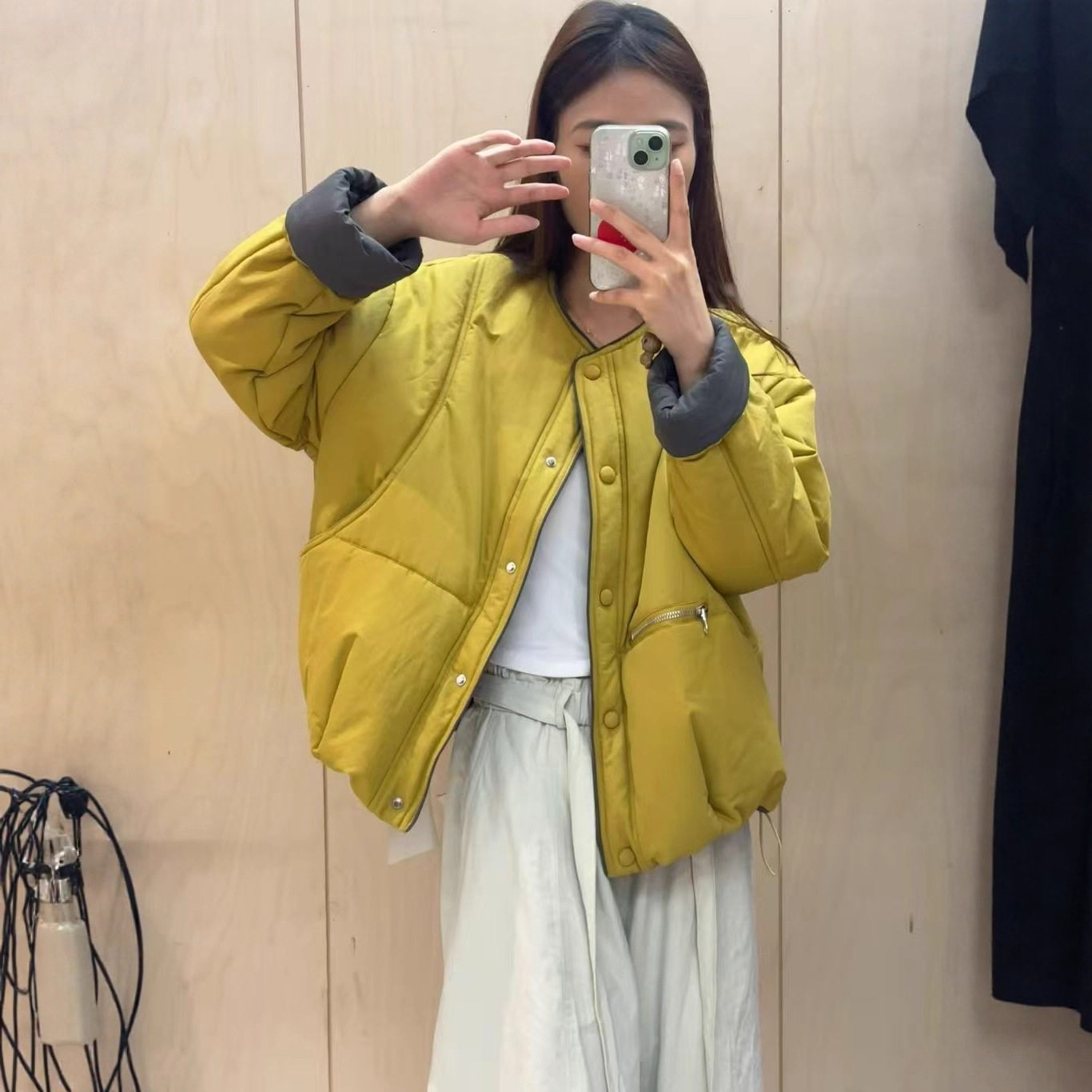 2025冬季新款韩版宽松显瘦圆领棉衣外套女休闲减龄撞色棉服上衣潮
