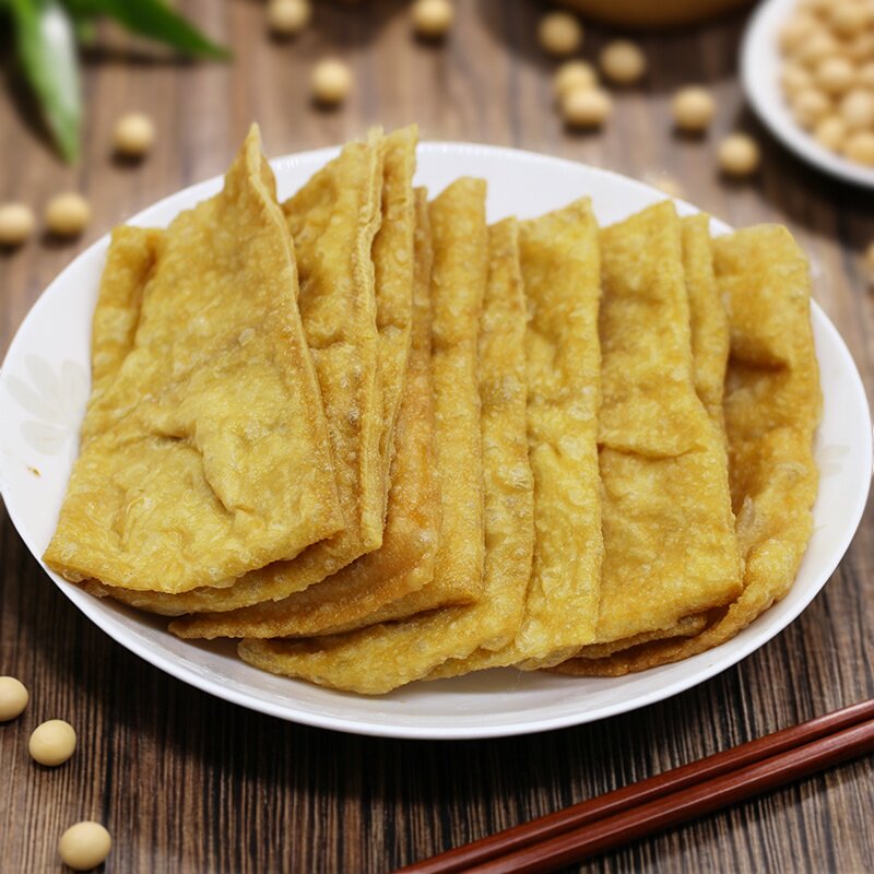 安徽无为特产传统手工油炸豆腐干子生腐油豆干火锅食材