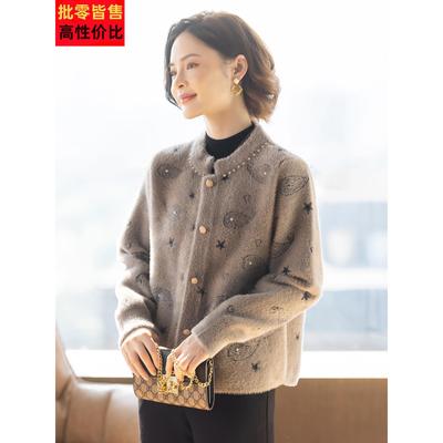 妈妈冬装外套洋气时尚水貂绒休闲中老年妇女秋冬季上衣服2025新款