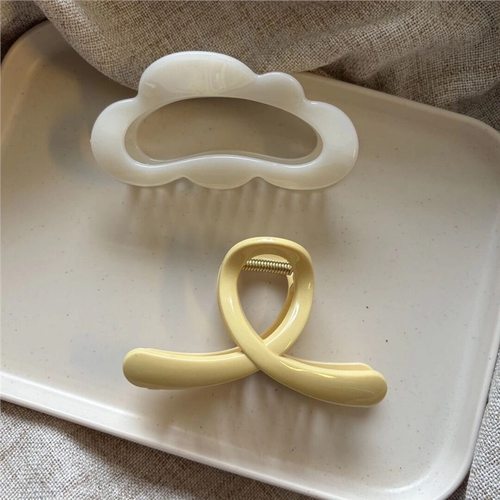 韩系简约气质鲨鱼夹法式后脑勺网红ins盘发抓夹一字发抓卡子发饰