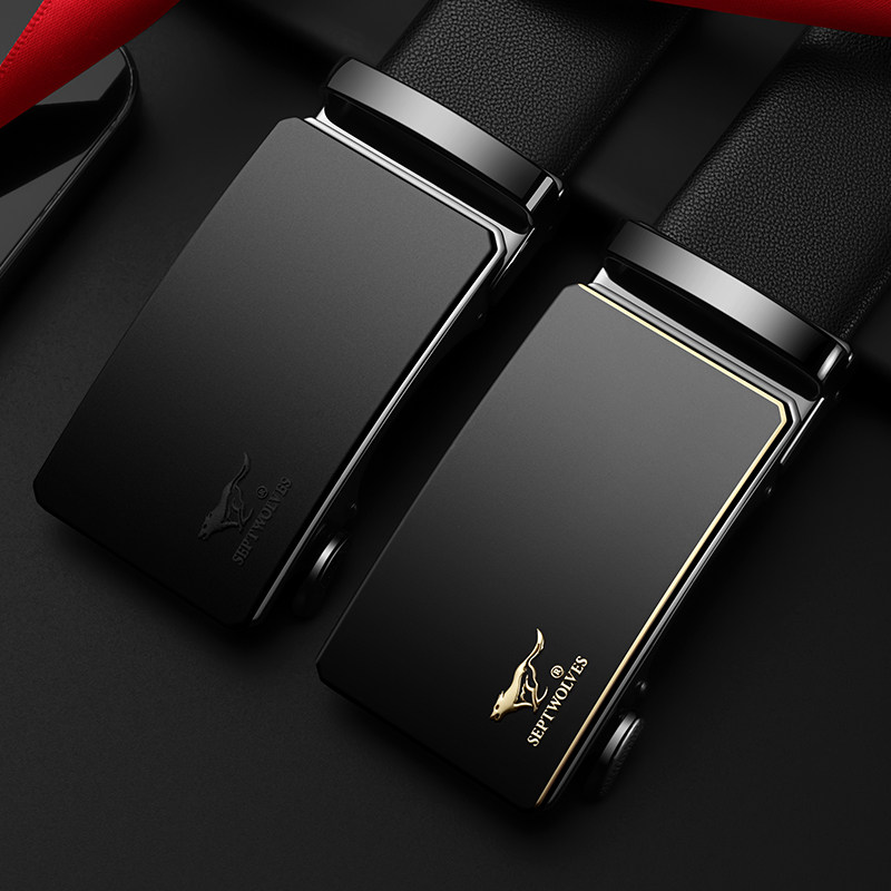 七匹狼皮带男牛皮腰带2024新款真皮商务裤腰带年轻人正品高档品牌