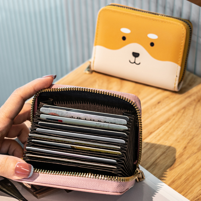 卡包女小巧多卡位大容量防消磁卡夹包驾驶证可爱个性一体包零钱包