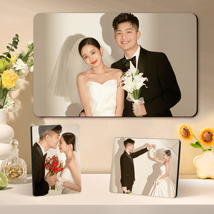 结婚摆台相框定制相片打印冲印制作挂墙洗婚纱照做成水晶高级定制