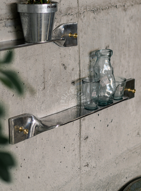 轴年rolling time 铝扭曲隔板 复古工业风上墙壁背景装饰置物架