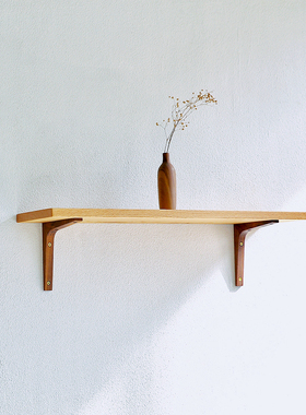 軸年ROLLING TIME定制原木实木一字隔板红橡木黑胡桃木搁板置物架