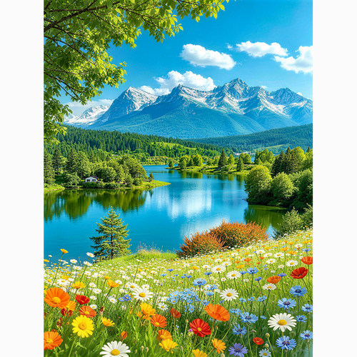 新中式山水风景装饰画玄关无框画现代简约客厅画自粘贴画 - 封面