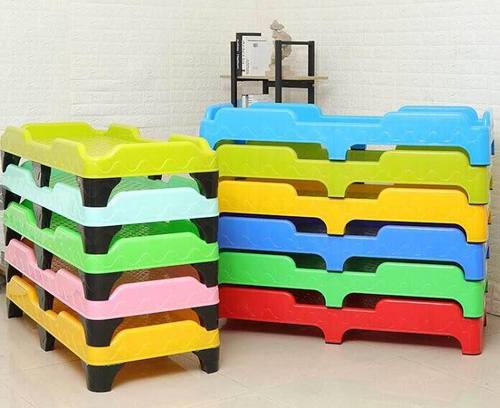 幼儿园床午睡床塑料床单人专用托管午休叠叠宝宝早教中心儿童小床 - 封面