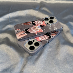 卡通网红冰淇淋适用苹果13手机壳iPhone16promax简约菲林硬壳14pro新款女14plus个性12防摔11保护套超薄软壳X