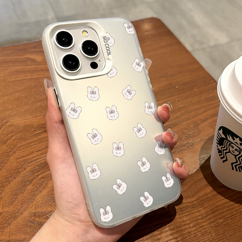 适用于iphone16promax手机壳满屏兔子头像苹果12/13小米14华为Pura70防摔网红小众创意原创软边新款防滑