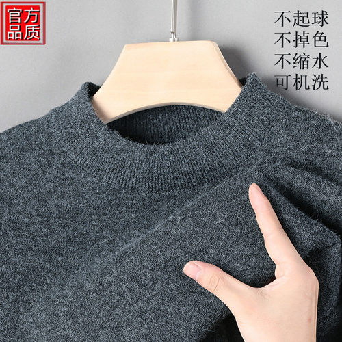 濮院冬季毛衣羊毛衫半高领加厚男