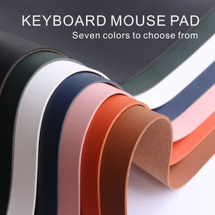 Cork table mat简约pu纯色鼠标垫皮革办公电脑桌垫键盘垫超大防水