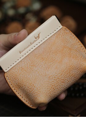 岚屿出品MBOX雾蜡风格牛皮收纳袋零钱包文玩手串核桃包耳机包定制