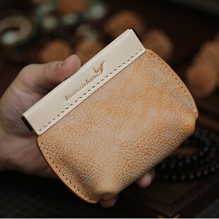 岚屿出品MBOX雾蜡风格牛皮收纳袋零钱包文玩手串核桃包耳机包定制