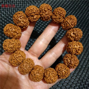 金刚菩提籽大手串尼泊尔6瓣矮桩爆肉双龙纹新籽21mm男款文玩手链