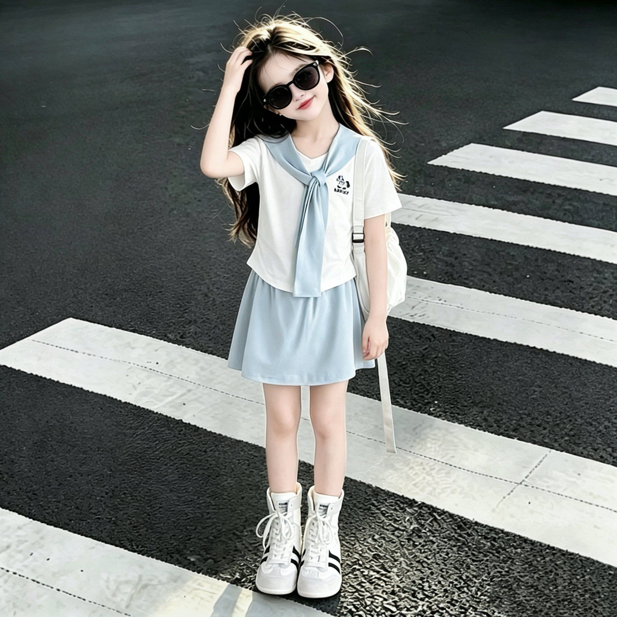 儿童套装衣服夏2026新款大童夏天超好看套装女童韩系穿搭裙子夏装