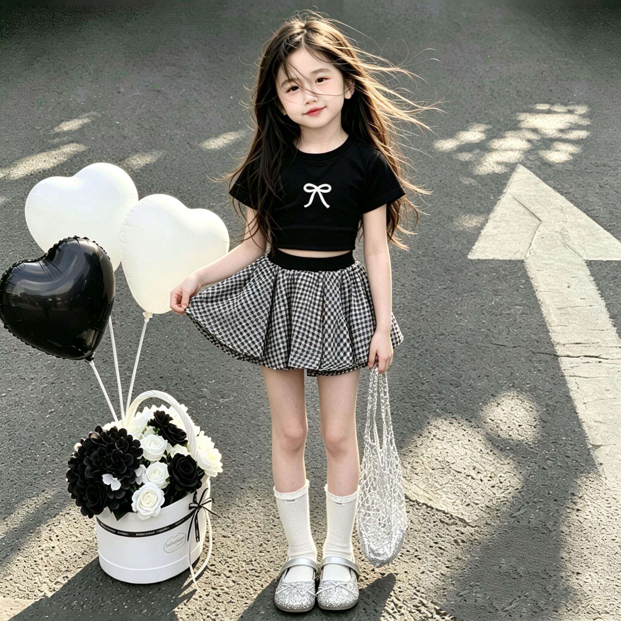 女童夏套装2026新款网红炸街女孩夏天衣服儿童超好看洋气两件套潮