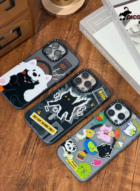 PICOCICI皮克嘻嘻黑猫总动员适用苹果16promax磁吸手机壳iPhone16新款全包软边防摔16Pro保护套卡通男女16pm