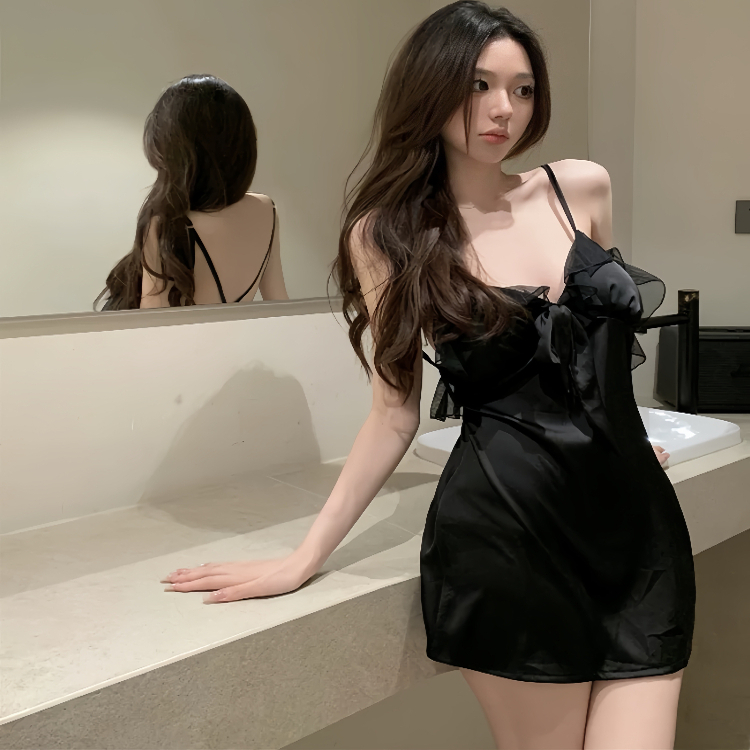 吊带睡裙冰丝小胸薄款火辣夏季