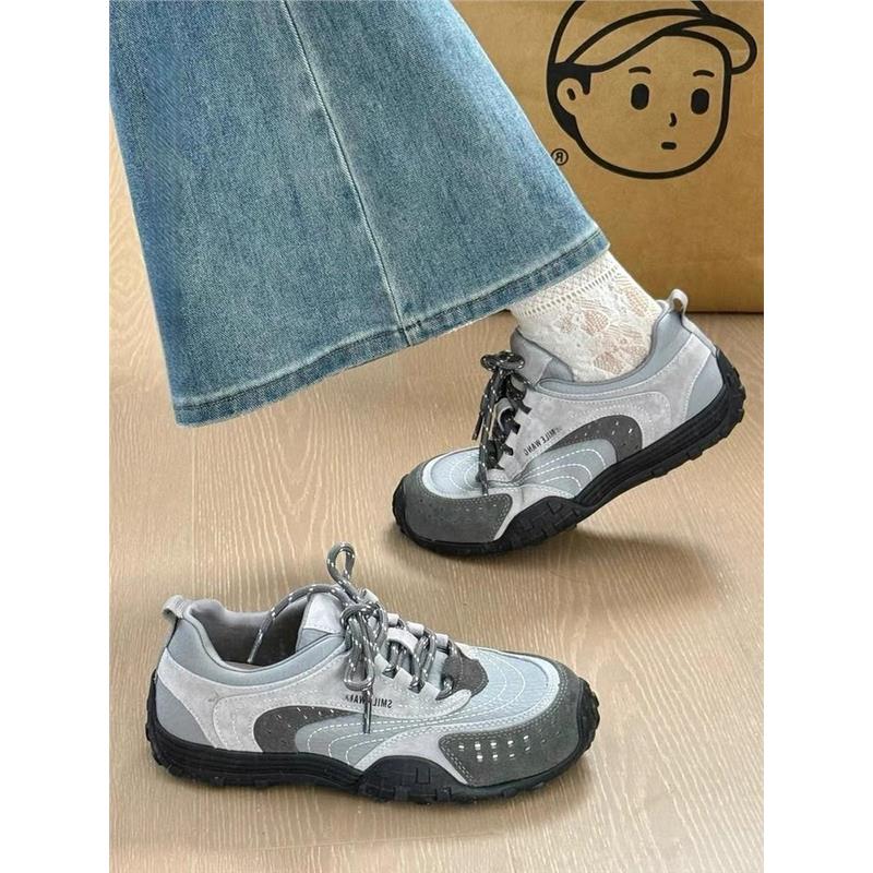 网面拼色德训鞋厚底内增高阿甘鞋