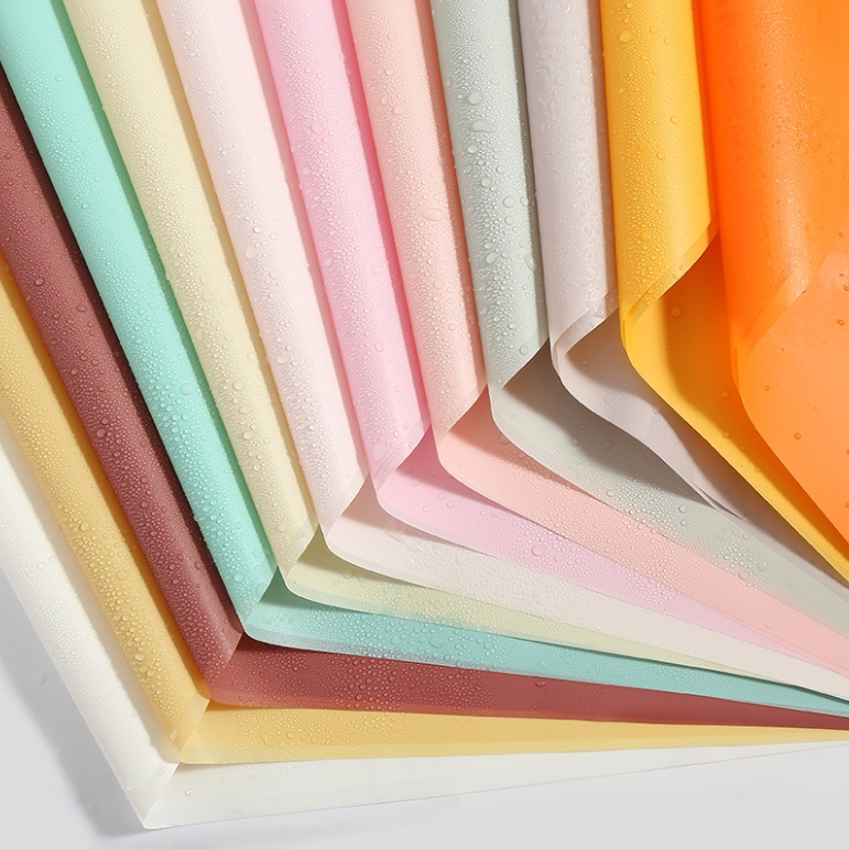 雾面纸鲜花包装纸花艺diy材料半透明纯色防水韩式玫瑰花束包花纸