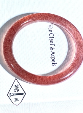 天然星光草莓晶手镯鸽血红草莓晶圆条美人条