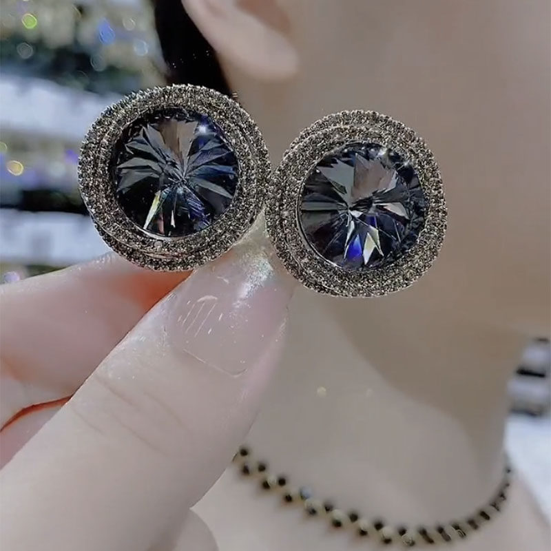 银针灰水晶耳钉2025年新款潮网红百搭超闪个性高级感轻奢耳饰耳环,饰品/流行首饰/时尚饰品新,耳环,淘宝优惠券,粉丝福利购,淘宝优惠卷