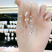 高级感个性 水晶流苏耳坠网红防丢耳饰 闪钻耳环耳线女韩国气质长款