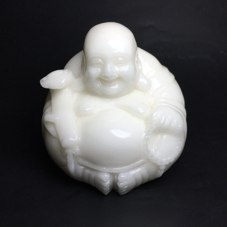 精品汉白玉佛笑佛如意佛大肚佛玉石佛像客厅办公桌摆件玉摆件