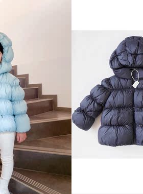 部分现货Baby Dino定制款两色连帽泡泡莲藕短款95白鸭绒羽绒外套