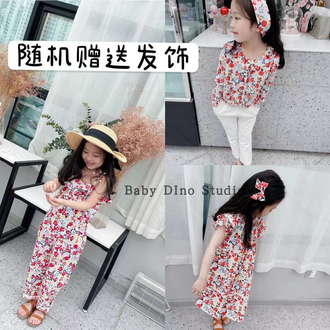 现货碎花开衫连衣裙女童夏季