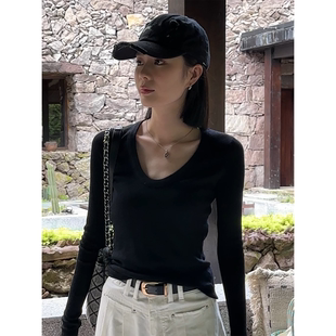 掐腰设计感短袖 冰丝t恤chic奶系打底衫 针织上衣女 新款 YERUNLU