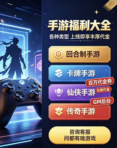 手游咨询｜回合制｜卡牌｜仙侠｜传奇｜百万代无限代金券｜GM后台