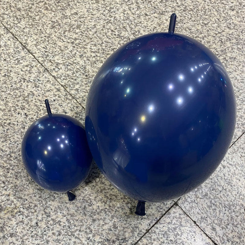 网红墨兰色尾巴气球做爱心编制尾巴球墨蓝色6寸12寸深蓝色针尾球