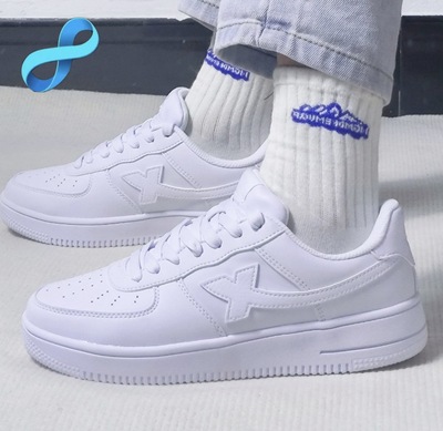 特步男女情侣小白鞋经典空军一号板鞋情侣百搭潮流时尚休闲运动鞋