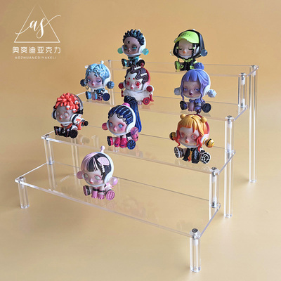 透明泡泡玛特阶梯展示架多层展架