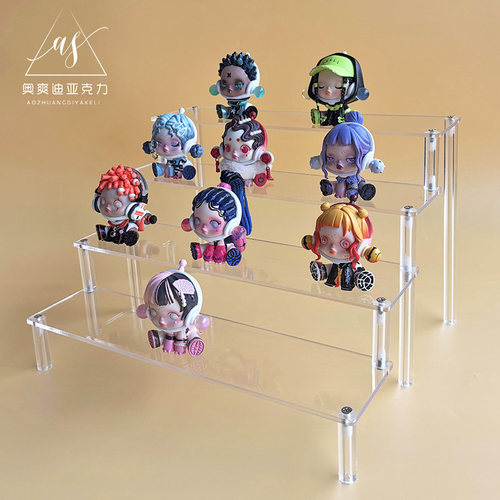 透明泡泡玛特阶梯展示架多层展架