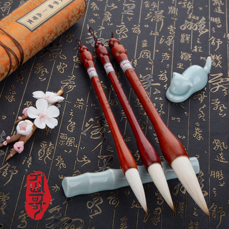 仙哥手工兼毫长杆提斗毛笔大楷榜书欧楷楷书国画书法对联专业作品