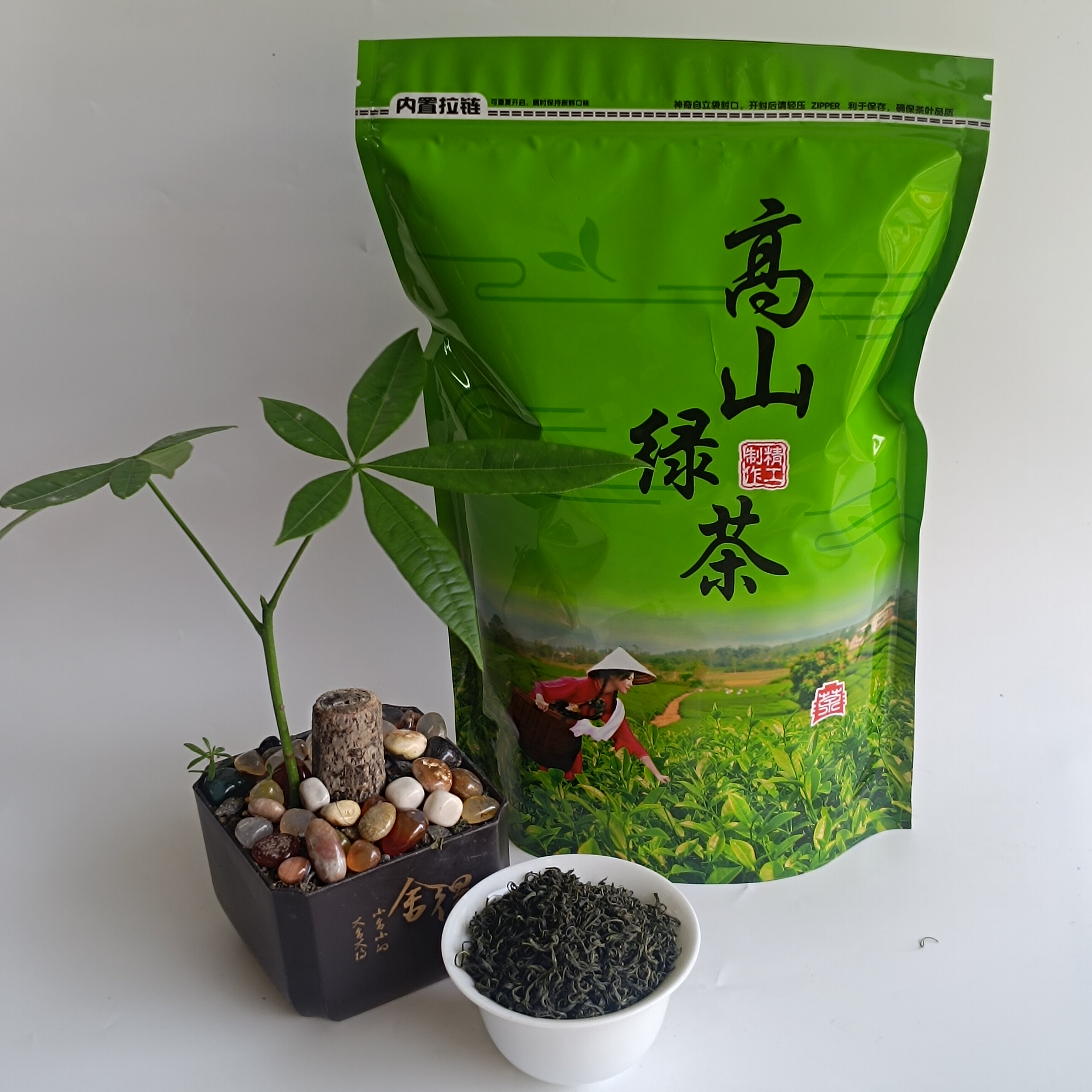 2026年新茶特色产区高山绿茶清香型耐泡型甘甜口粮茶袋装一斤