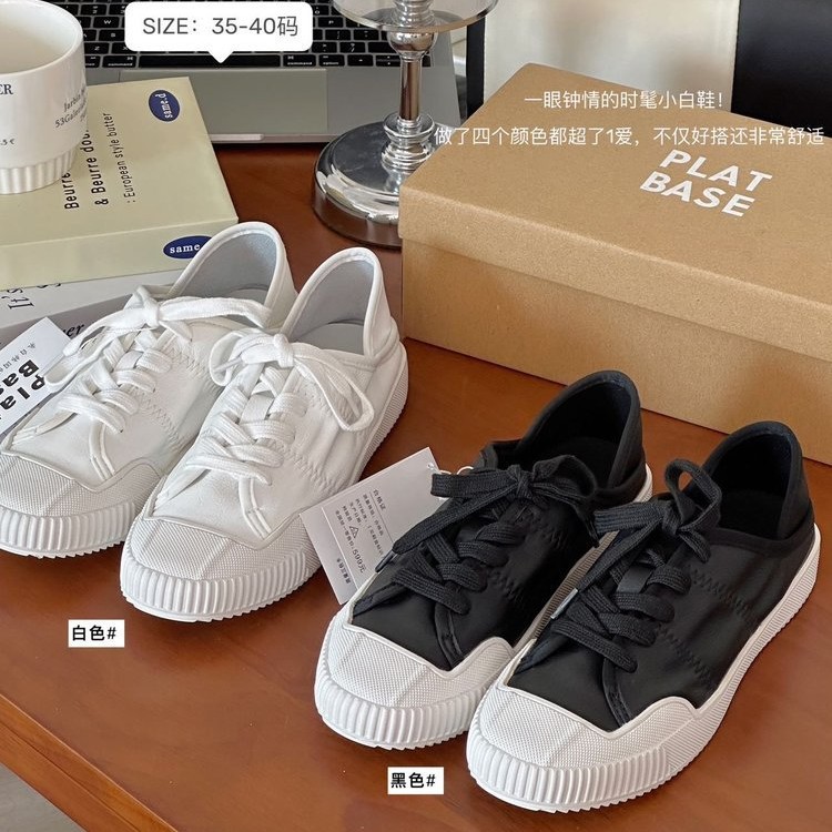 PlatBase羊皮2025春夏休闲两穿透气低帮女单鞋百搭9901纯色舒适