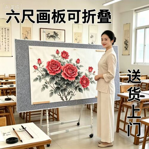 可移动国画画板磁性折叠画板绘画写意磁吸毛毡画板书法作品展示架